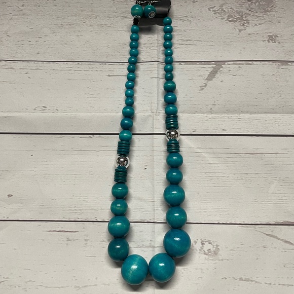 🔴 3 for $6 all jewelry with red dot turquoise necklace & earring set